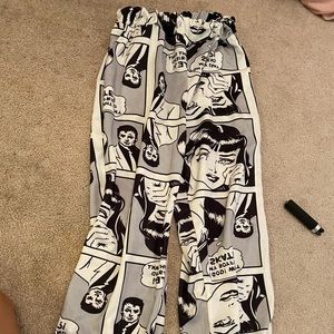 flowy cartoon strip pants